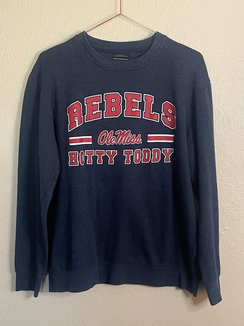 Ole Miss Rebels Hotty Toddy Sweatshirt Mens Medium Navy NCAA College Football